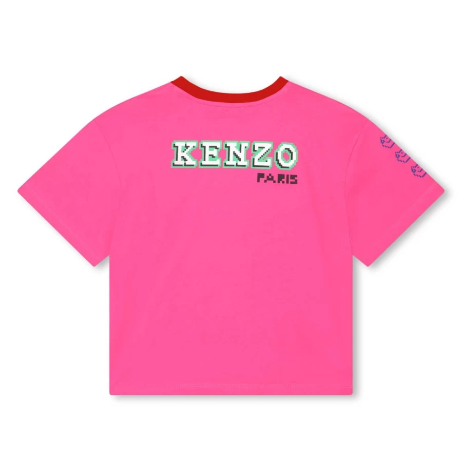 KENZO KIDS Girls Raspberry Short-Sleeved T-Shirt | Casual Cotton Tee