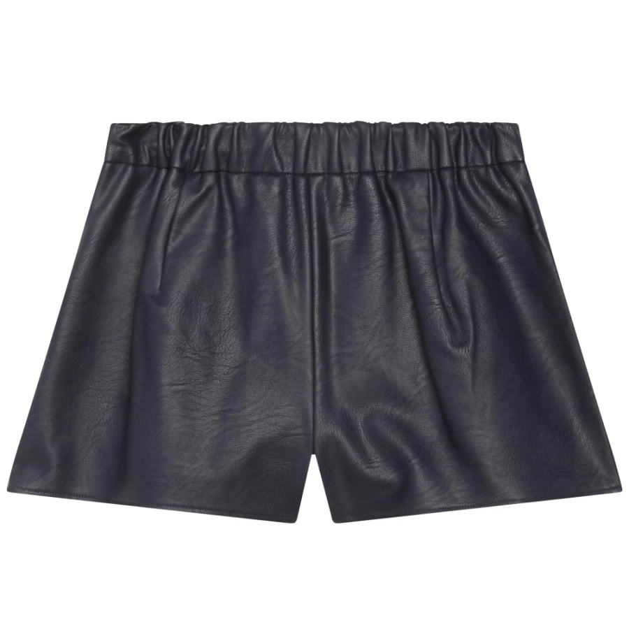 ZADIG & VOLTAIRE Navy Coated-Fabric Pleated Shorts for Girls