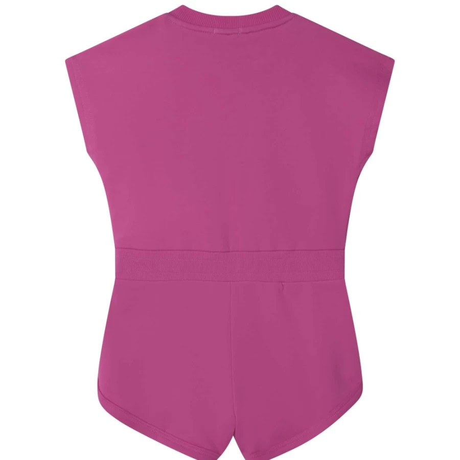 BILLIEBLUSH Girls Cotton Fleece Playsuit - Raspberry Pink Comfortable Jumpsuit for Toddlers