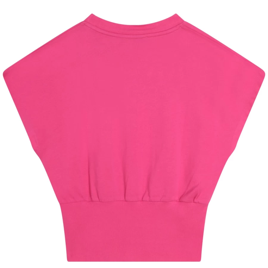 DKNY Girls' Raspberry Short-Sleeve Cotton T-Shirt for Casual Wear