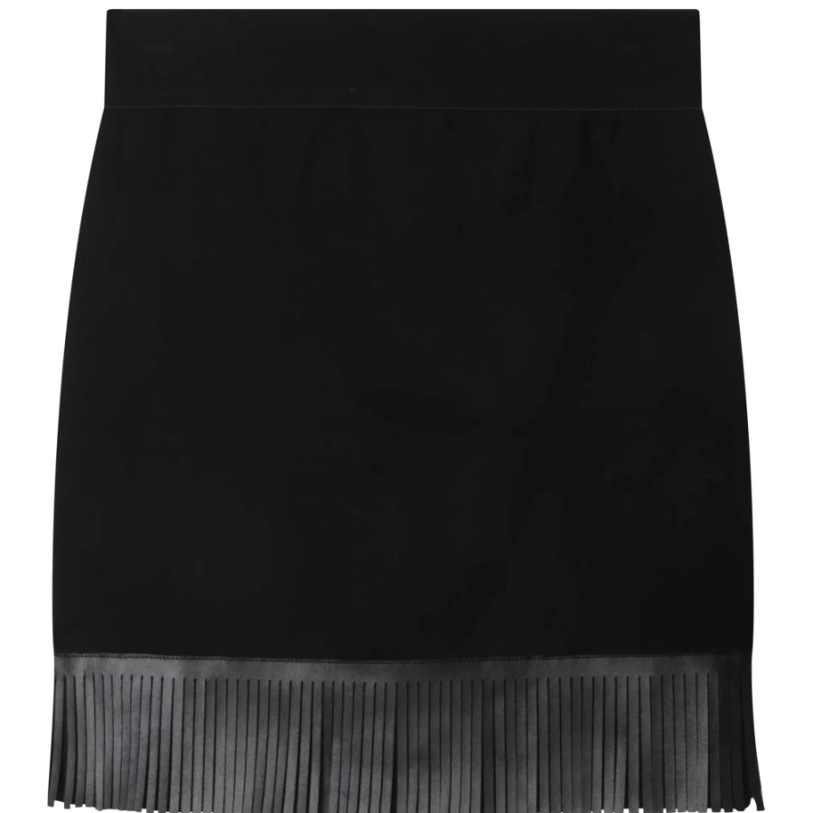 DKNY Black Fringed Skirt for Girls - Stylish & Trendy