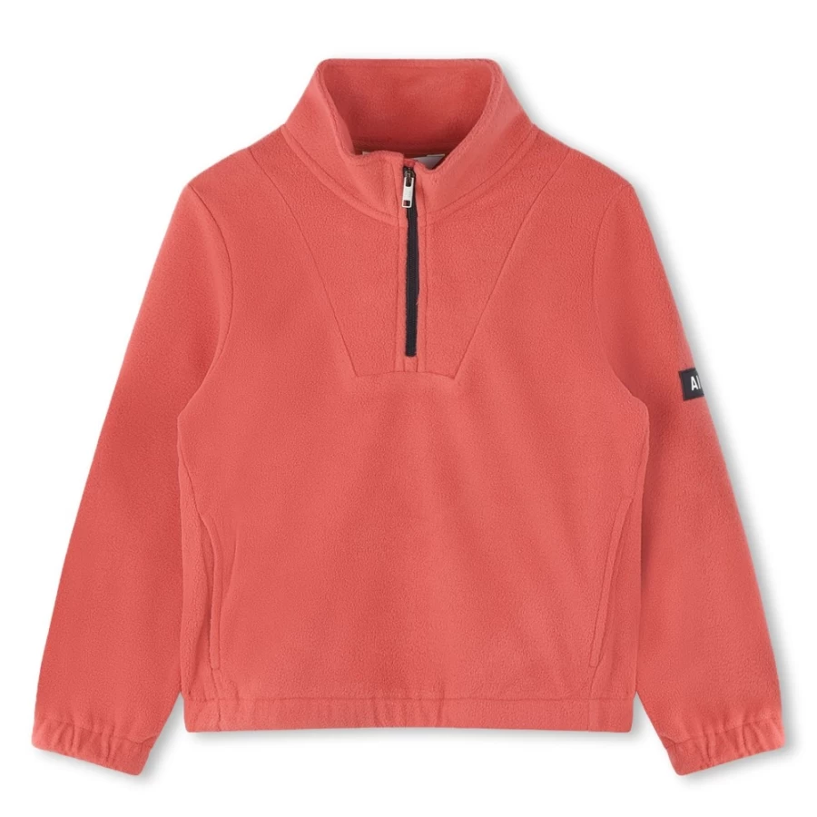 AIGLE Girls' Apricot High-Collar Sweatshirt for Comfort and Style