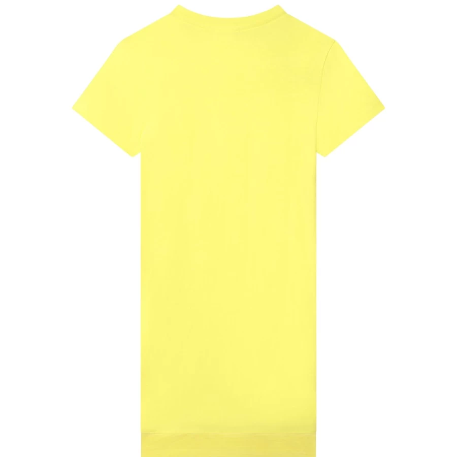 DKNY Girls' Lemon Color Bi-Material T-Shirt Dress for Kids