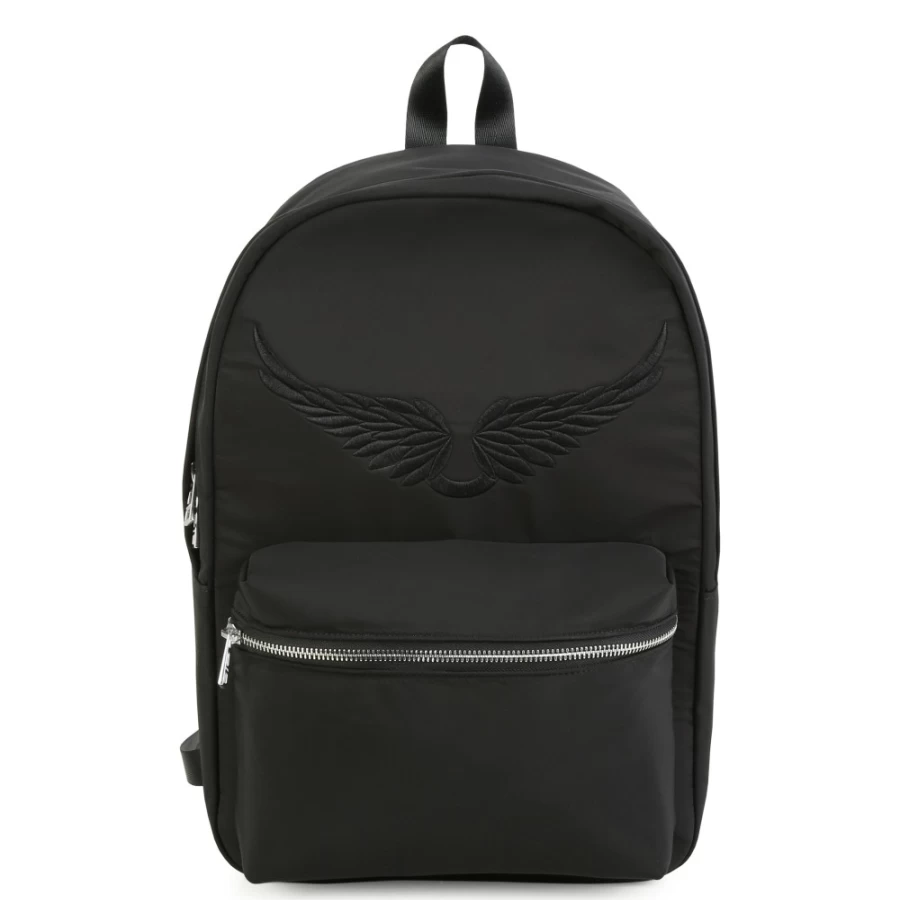 ZADIG & VOLTAIRE Black Embroidered Zip-Up Rucksack for Girls
