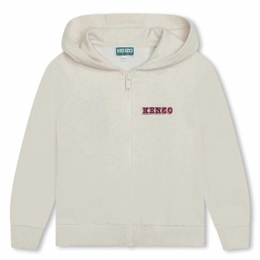 KENZO KIDS Girls Pale Pink Embroidered Zip-Up Sweatshirt for Kids