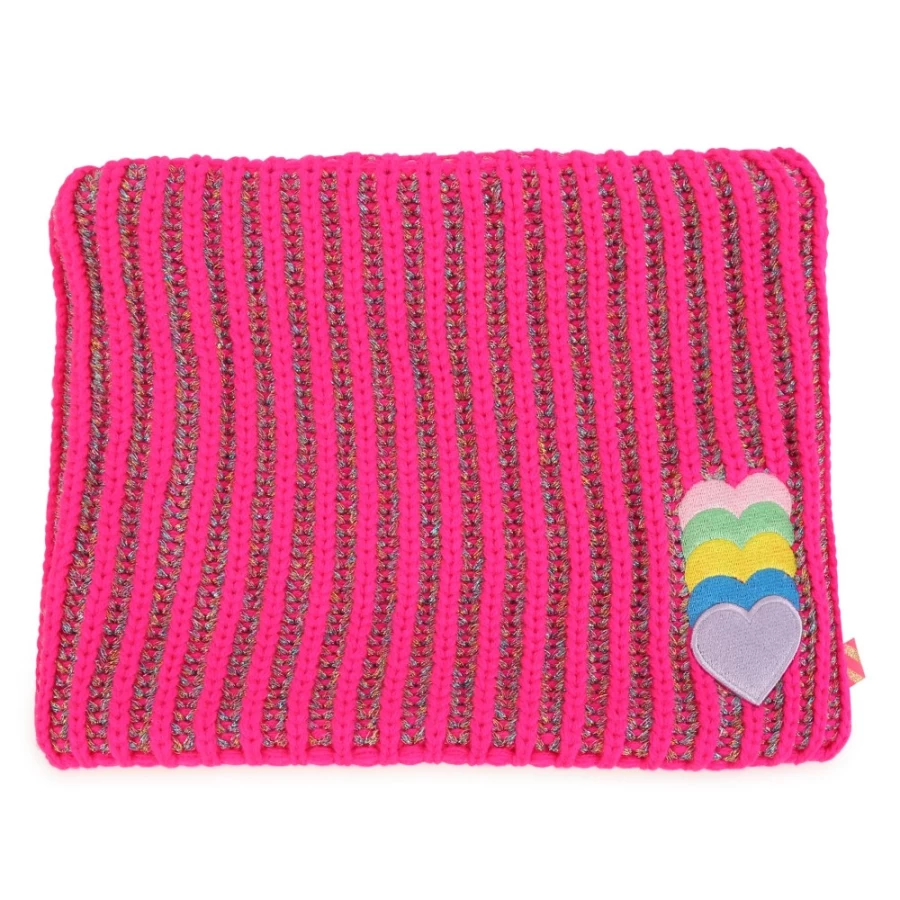 BILLIEBLUSH Girls' Embroidered Heart Snood - Malabar Fluorescent Winter Scarf