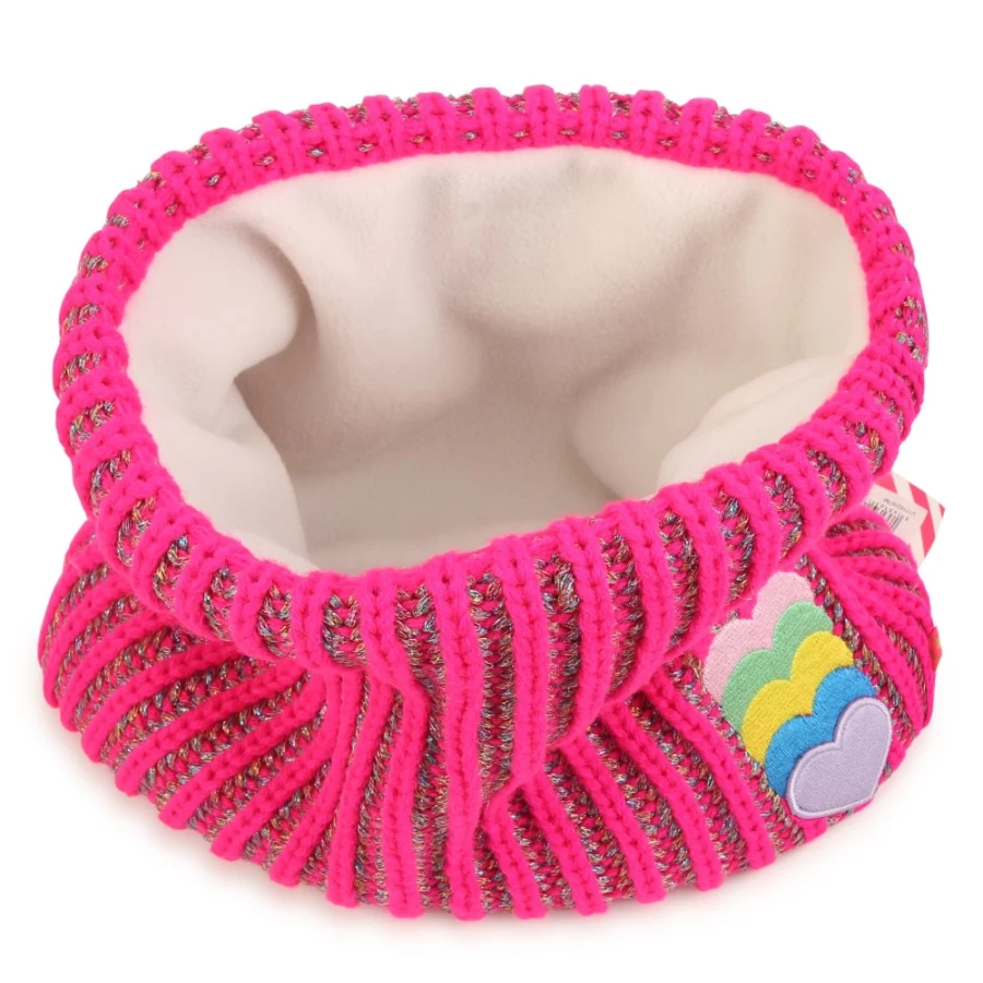 BILLIEBLUSH Girls' Embroidered Heart Snood - Malabar Fluorescent Winter Scarf