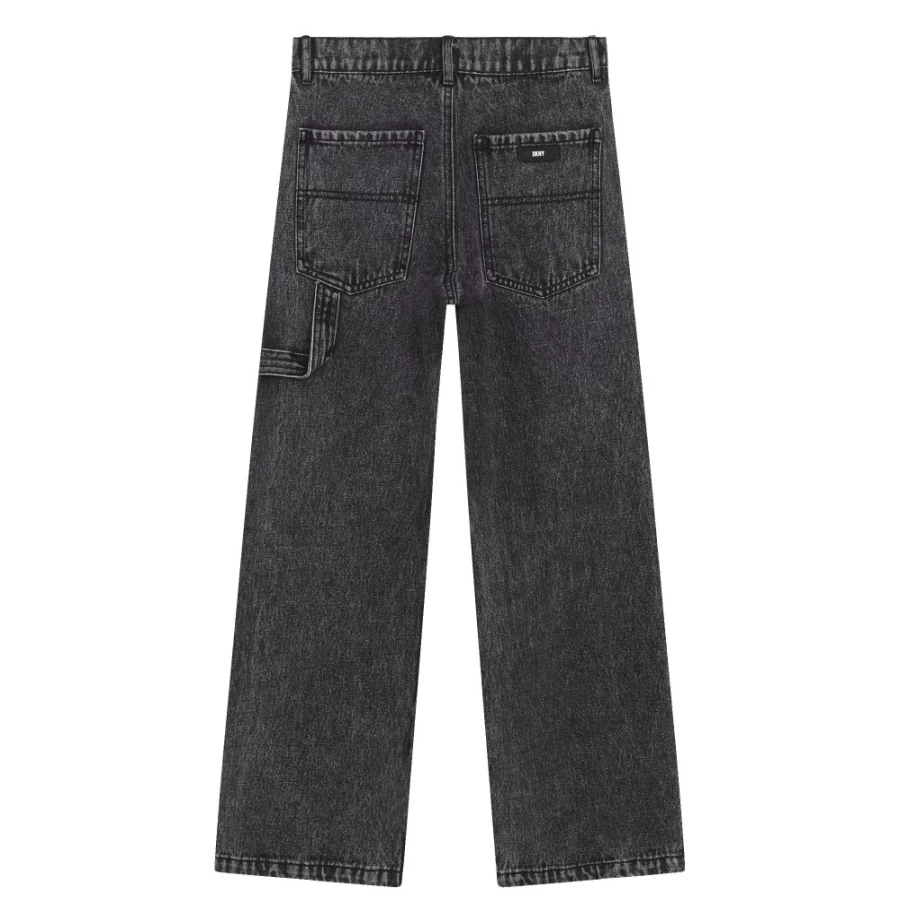 DKNY Girls' Cotton Jeans in Black Lava Denim - Stylish & Comfortable