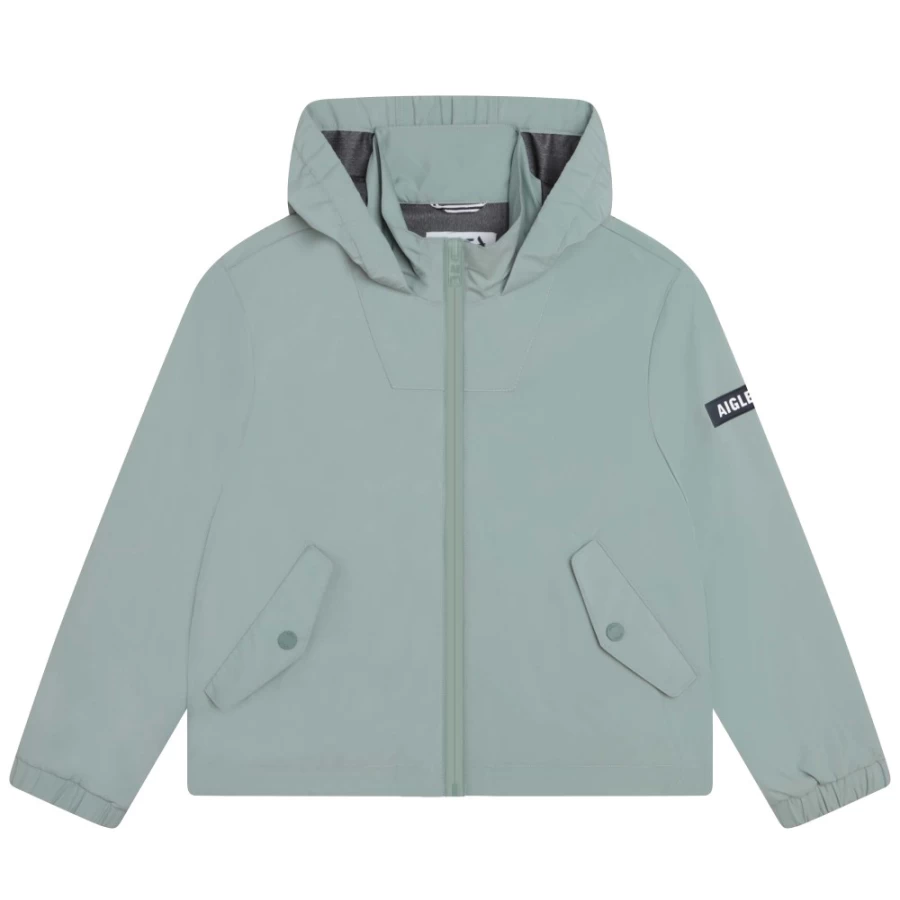 AIGLE Girl's True Blue Zip-Up Hooded Parka Jacket for Outdoor Wear