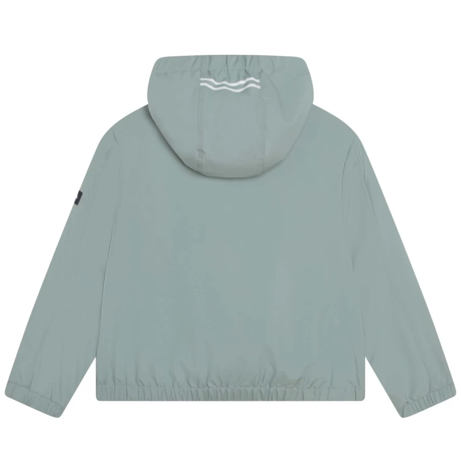 AIGLE Girl's True Blue Zip-Up Hooded Parka Jacket for Outdoor Wear