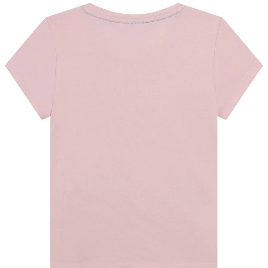 BOSS Pink Short-Sleeved T-Shirt for Girls - Casual Cotton Tee