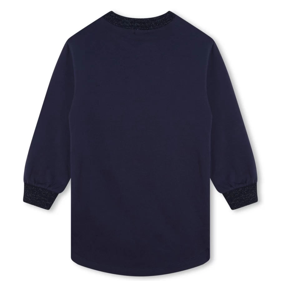 BILLIEBLUSH Navy Diamante Fleece Dress for Girls - Sparkle Comfort Winter Wear