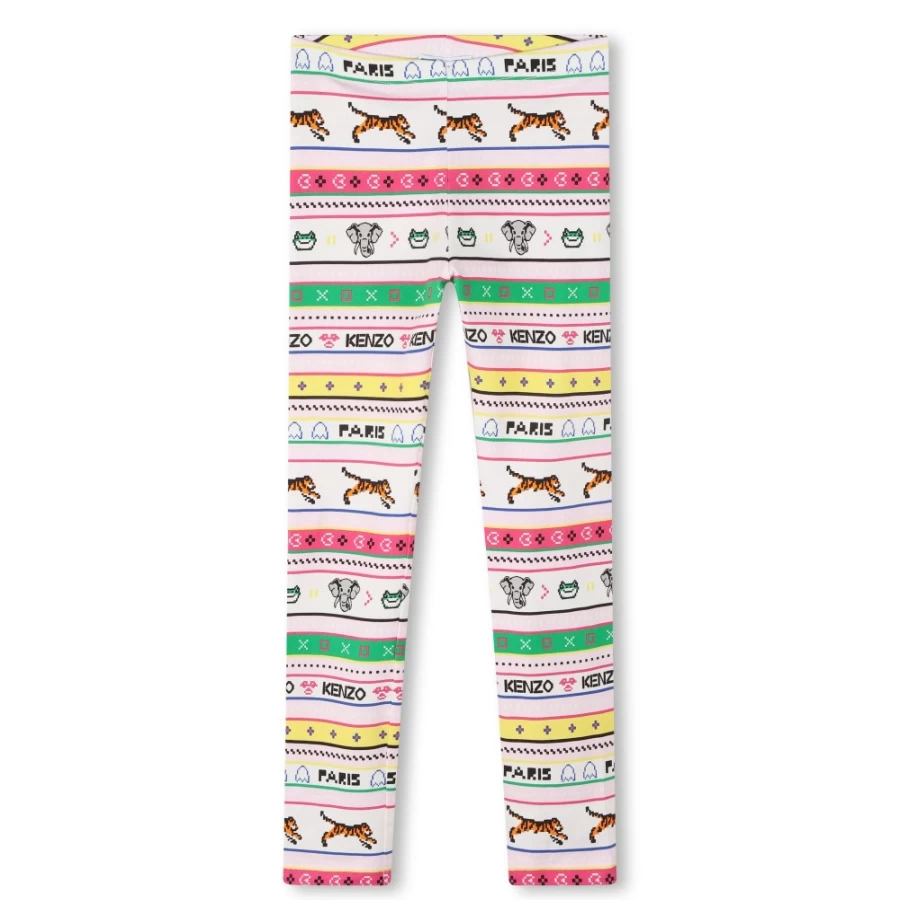 KENZO KIDS Girls Ivory Printed Multicoloured Leggings