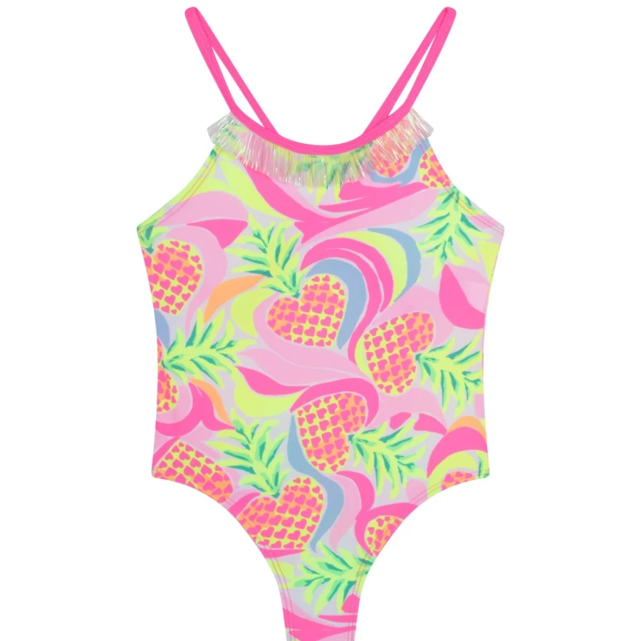 BILLIEBLUSH Girls' Multicoloured Fringe Bathing Suit | Stylish Swimwear for Kids