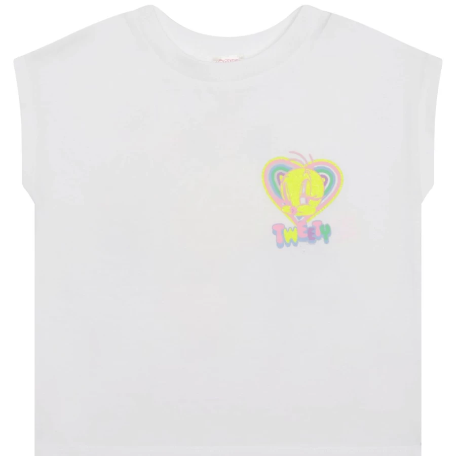 BILLIEBLUSH Girls' White Short-Sleeved T-Shirt for Kids