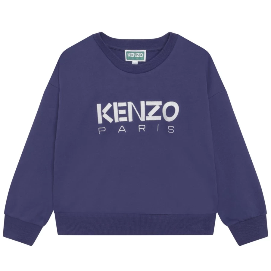 KENZO KIDS Girls Blue Sweatshirt | Stylish & Comfortable Hoodie for Girls