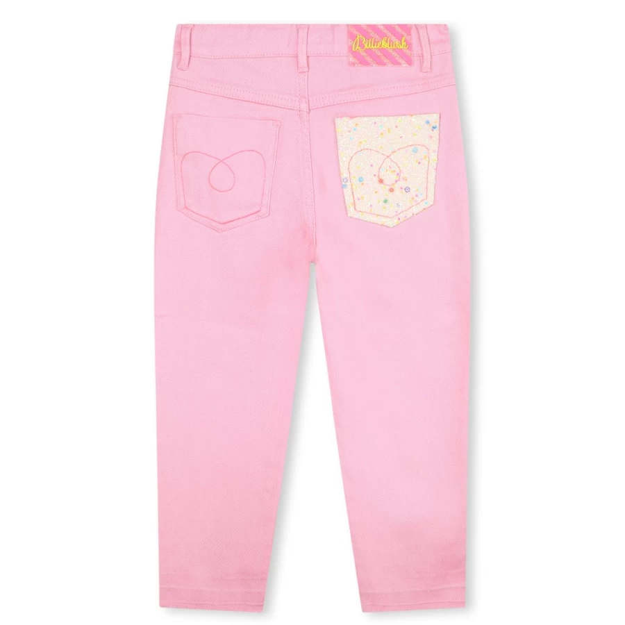 BILLIEBLUSH Girls Pink 5-Pocket Trousers for Comfort and Style