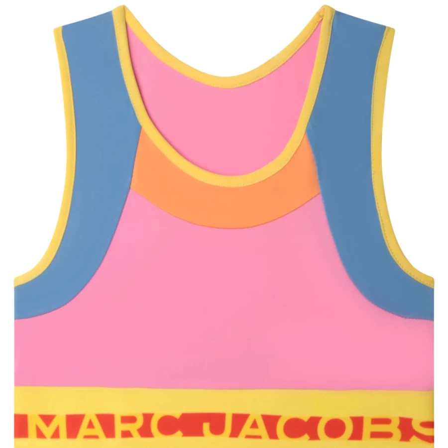 MARC JACOBS Girls' Apricot Multicolored Sports Bra for Active Wear