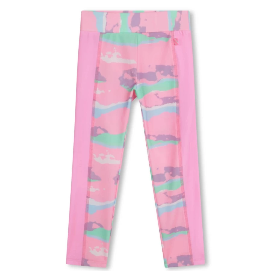 BILLIEBLUSH Pink Leggings for Girls with Stylish Side Stripes