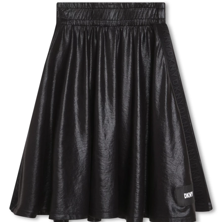 DKNY Black Satin Party Skirt for Girls - Elegant Formal Wear