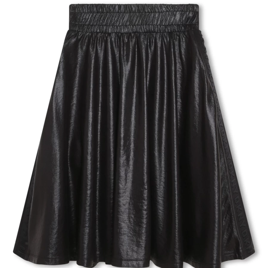 DKNY Black Satin Party Skirt for Girls - Elegant Formal Wear