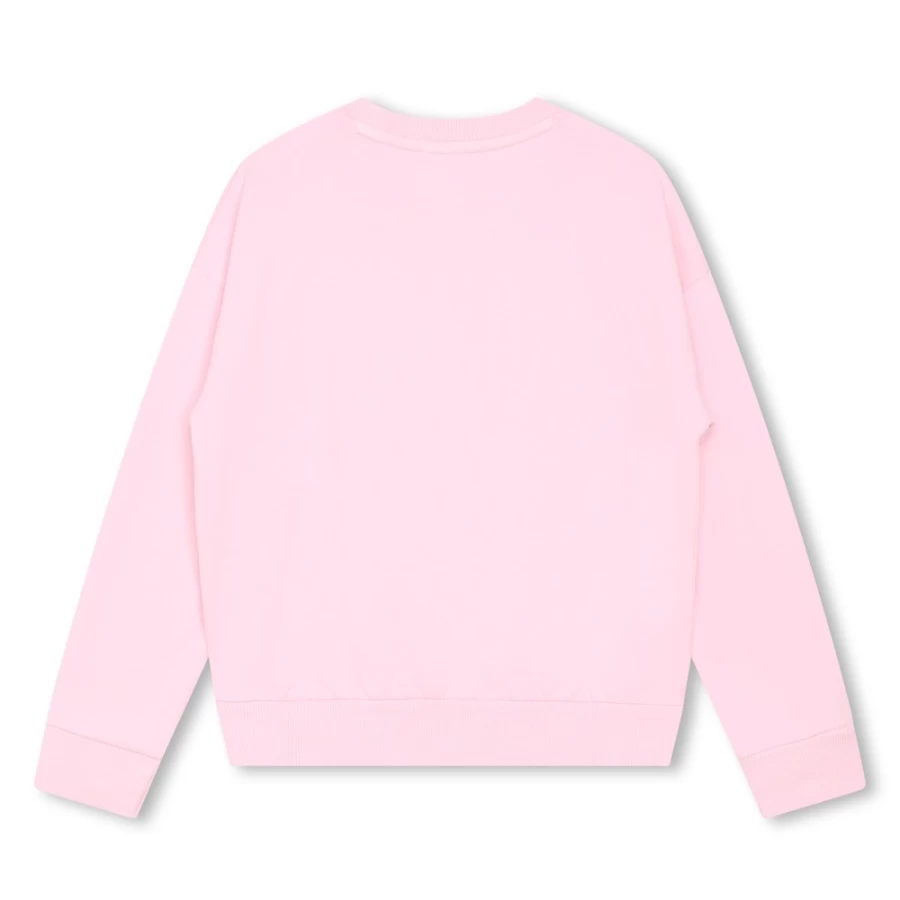 MICHAEL KORS Girls Cotton Fleece Sweatshirt in Pink Washed Pink | Soft Comfort Pullover