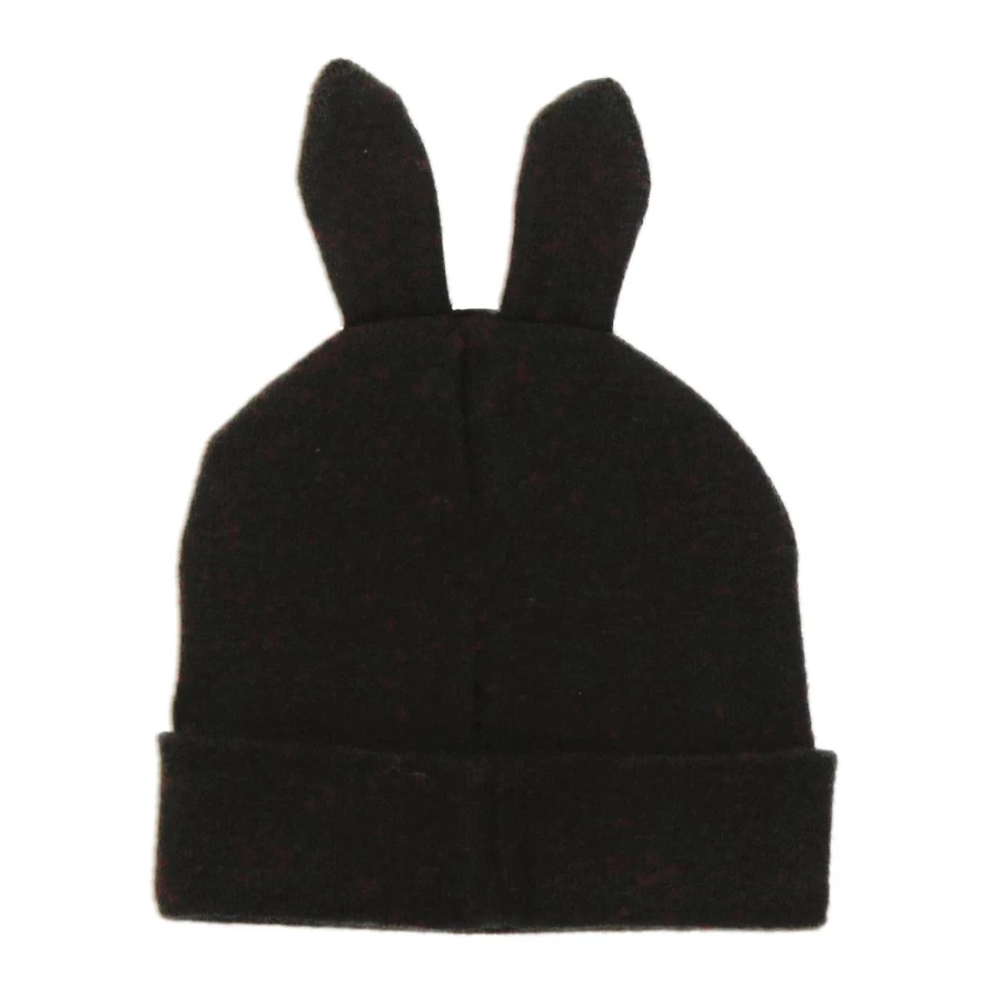 KENZO KIDS Black Cotton Cashmere Winter Hat for Girls