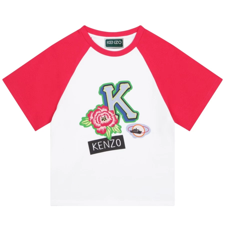 KENZO KIDS Girls Fuschia Short Sleeve T-Shirt | Casual Tee for Kids