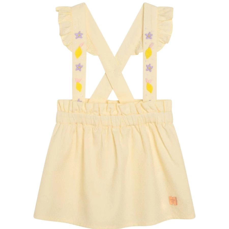 CARREMENT BEAU Yellow Novelty Skirt With Straps for Girls - Stylish & Playful Design