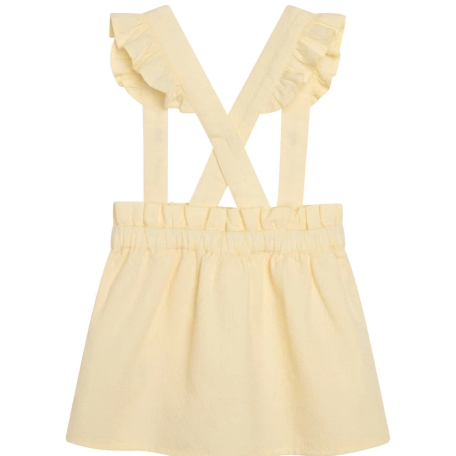 CARREMENT BEAU Yellow Novelty Skirt With Straps for Girls - Stylish & Playful Design