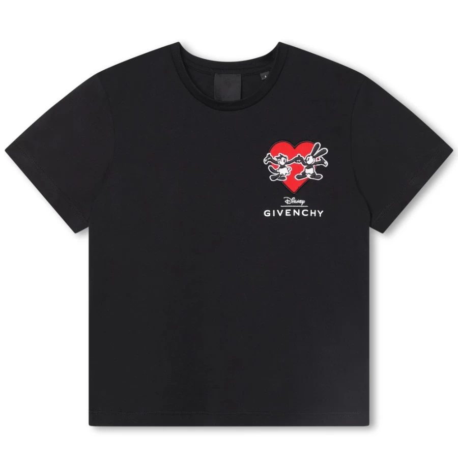 GIVENCHY Black Cotton Short-Sleeve T-Shirt for Girls