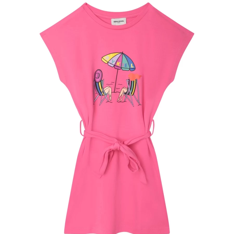 SONIA RYKIEL Girls' Raspberry Short-Sleeved Dress