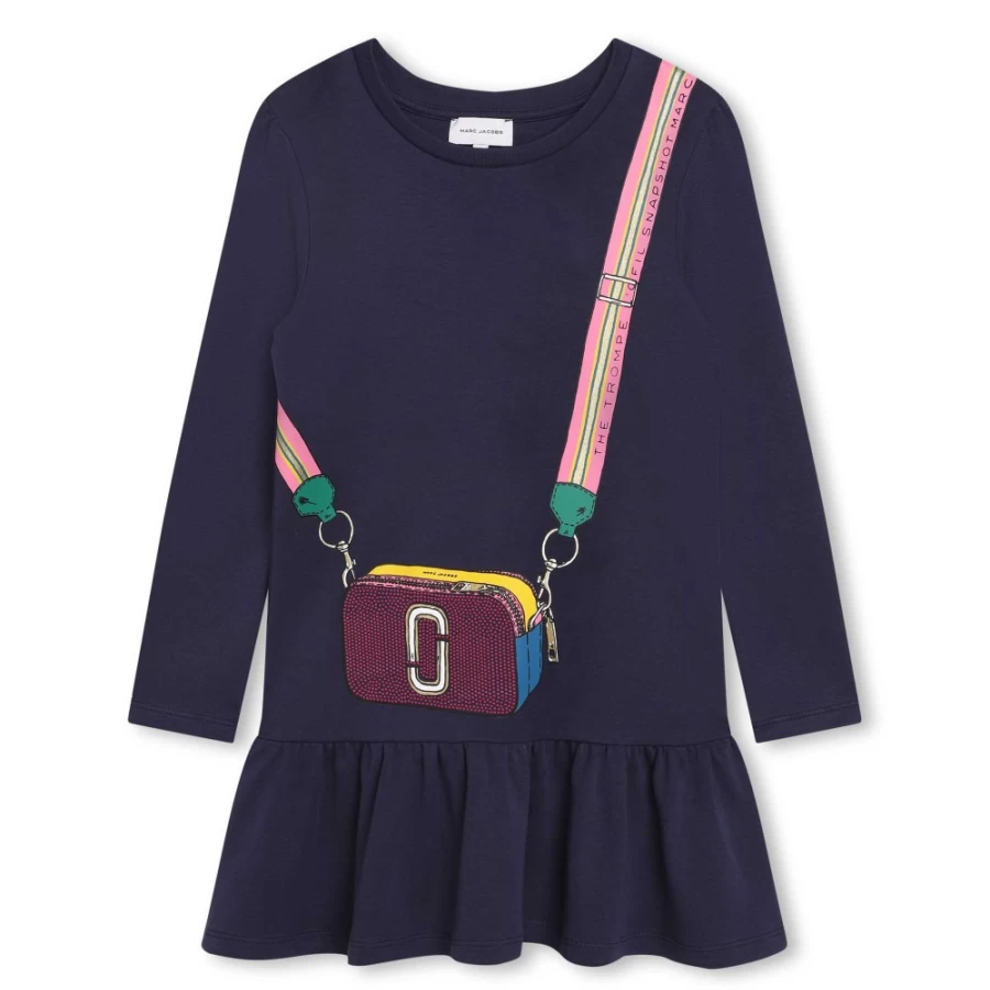 MARC JACOBS Girls Navy Printed Cotton Dress