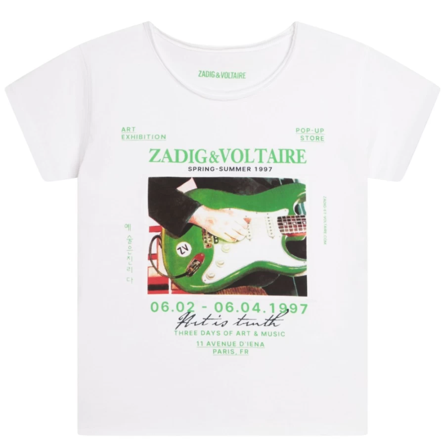 ZADIG & VOLTAIRE Girls' White Printed Graphic T-Shirt