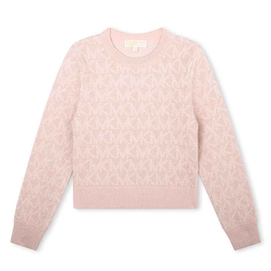 MICHAEL KORS Girls Salmon Knitted Jumper Sweater