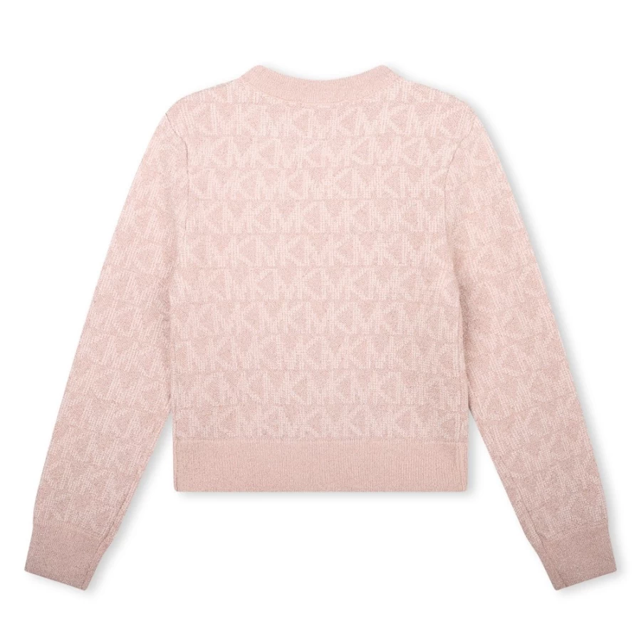 MICHAEL KORS Girls Salmon Knitted Jumper Sweater