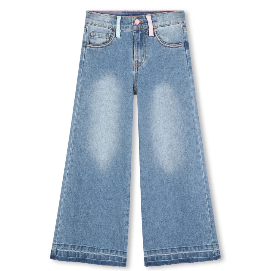BILLIEBLUSH Girls' Printed-Pocket Jeans in Double Stone & Bleach Wash