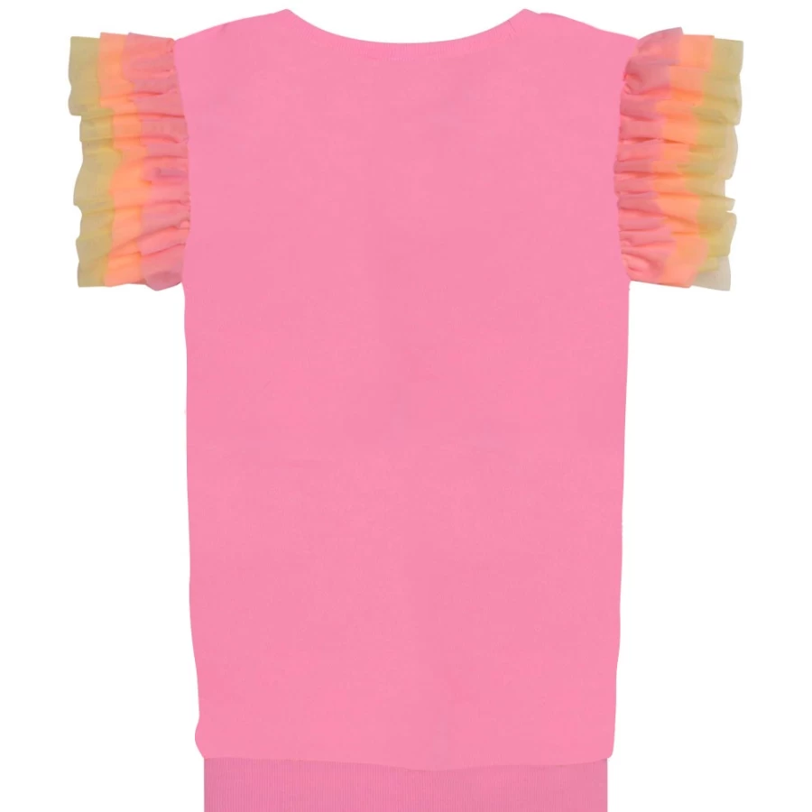 BILLIEBLUSH Pink Sequined Fleece Dress for Girls - Sparkly Comfort Winter Wear
