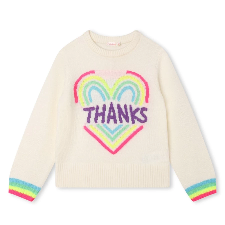 BILLIEBLUSH Ivory Tricot Jumper for Girls - Soft Knit Sweater