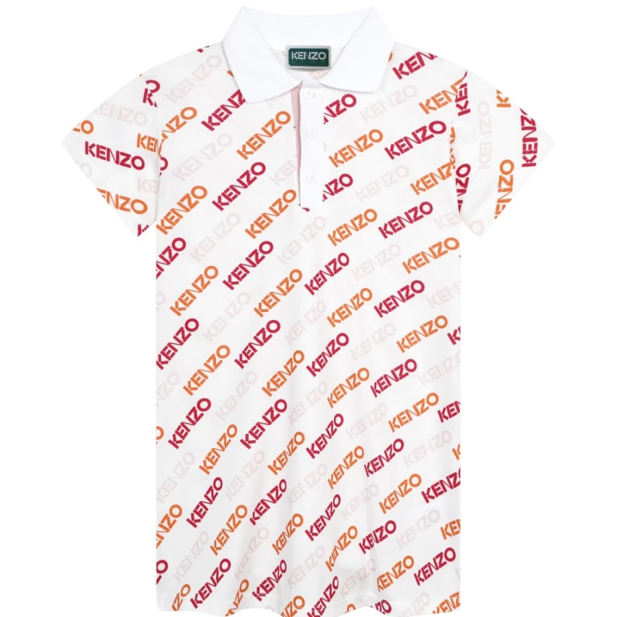 KENZO KIDS Girls White Dress – Elegant & Stylish