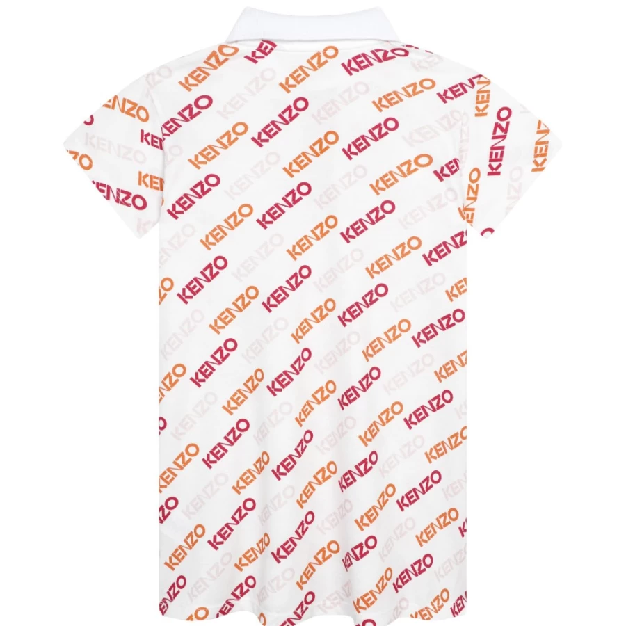 KENZO KIDS Girls White Dress – Elegant & Stylish