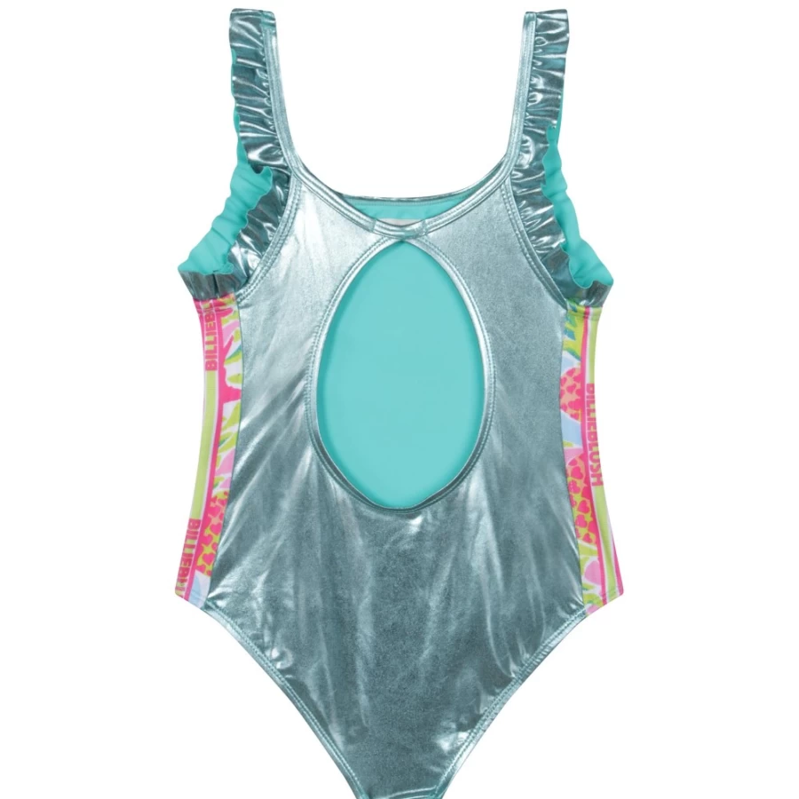 BILLIEBLUSH Sea-Green Iridescent Bathing Suit for Girls - Shimmering One-Piece Swimsuit