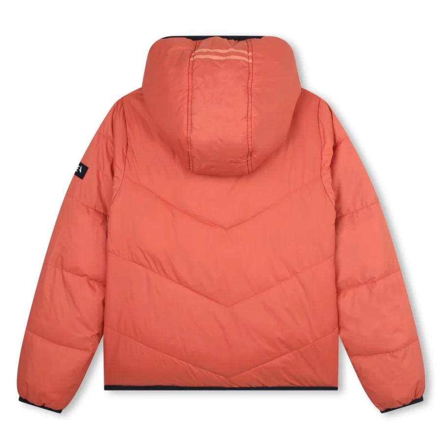 AIGLE Girl's Apricot Hooded Puffer Jacket for Winter Warmth
