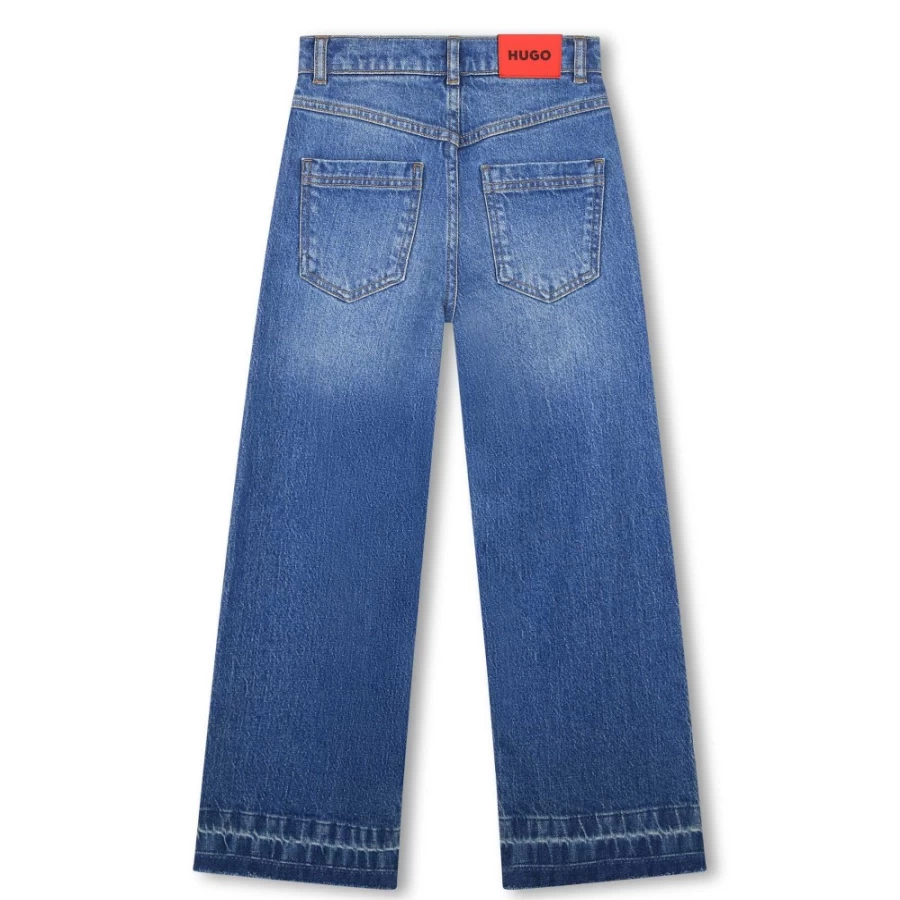 HUGO Girl's Denim Blue 5-Pocket Trousers for Comfort and Style