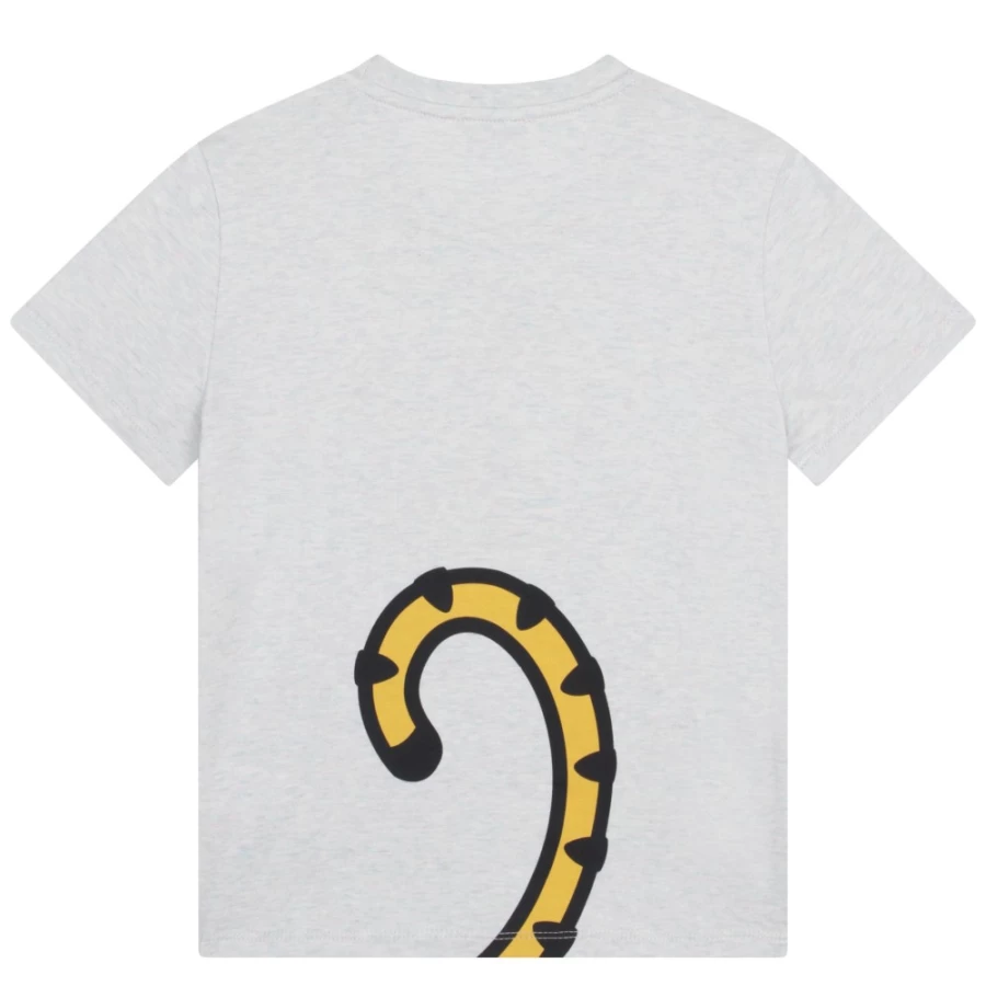 KENZO KIDS Girl's Light Grey Short Sleeve T-Shirt | Casual Cotton Tee for Girls