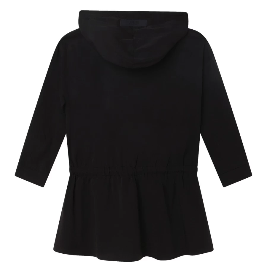 DKNY Girls Black Hooded Dress - Stylish & Comfortable Casual Wear
