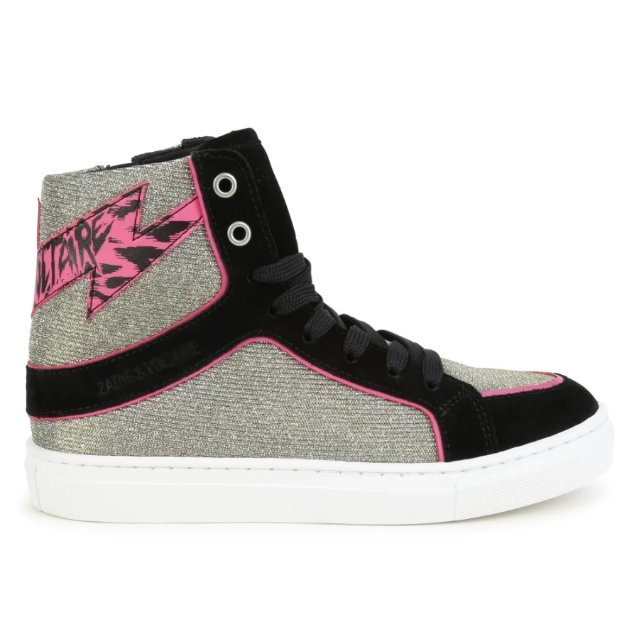 ZADIG & VOLTAIRE Black Zip-Up High-Top Sneakers for Girls
