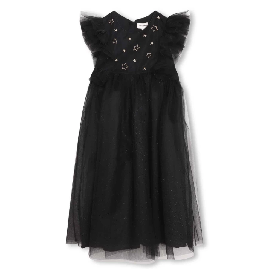 SONIA RYKIEL Black Tulle Party Dress for Girls - Elegant Formal Gown