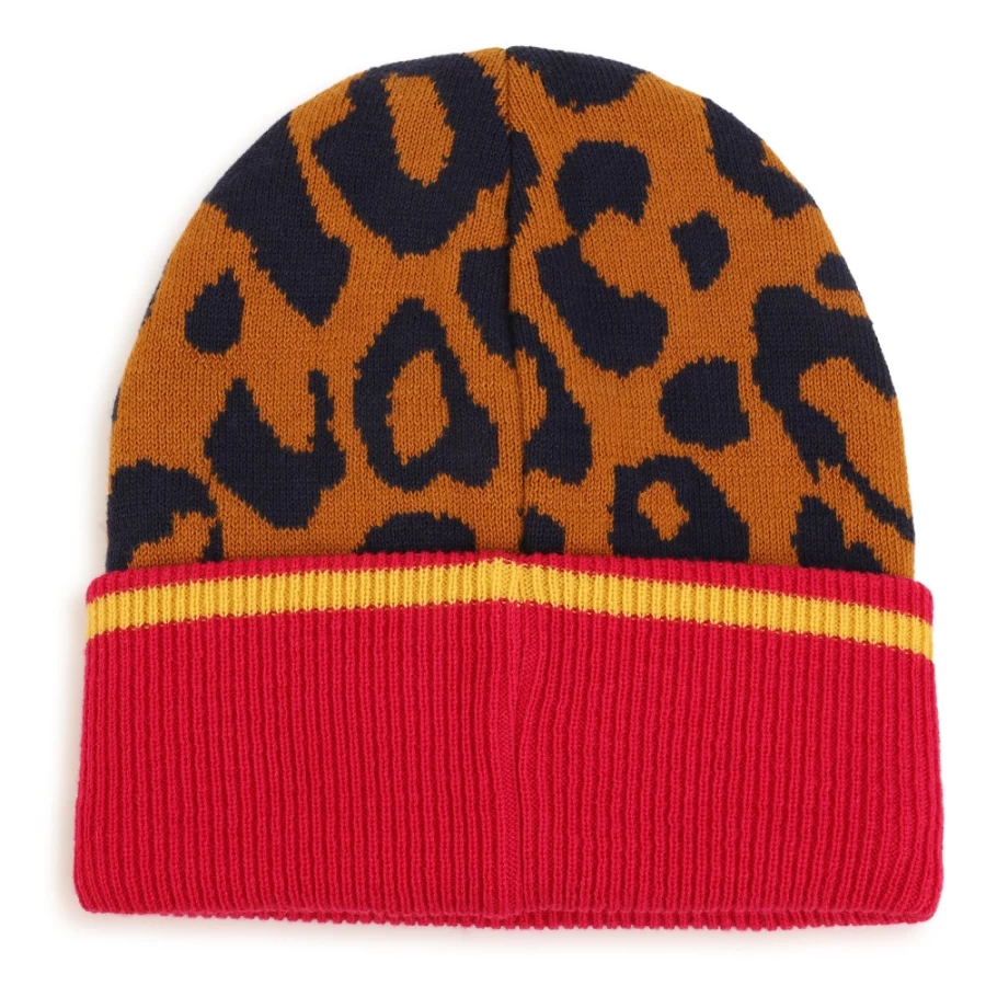 MARC JACOBS Knitted Leopard Print Hat for Girls - Stylish Winter Beanie