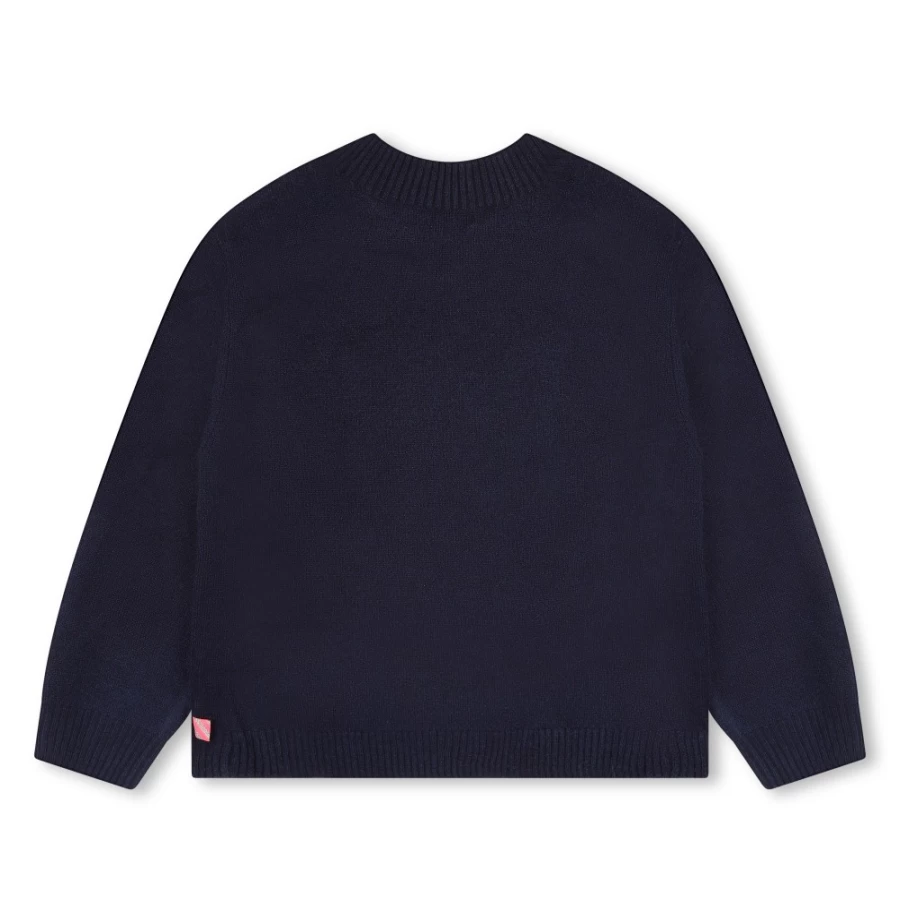 BILLIEBLUSH Navy Knitted Jumper for Girls - Soft Comfortable Sweater